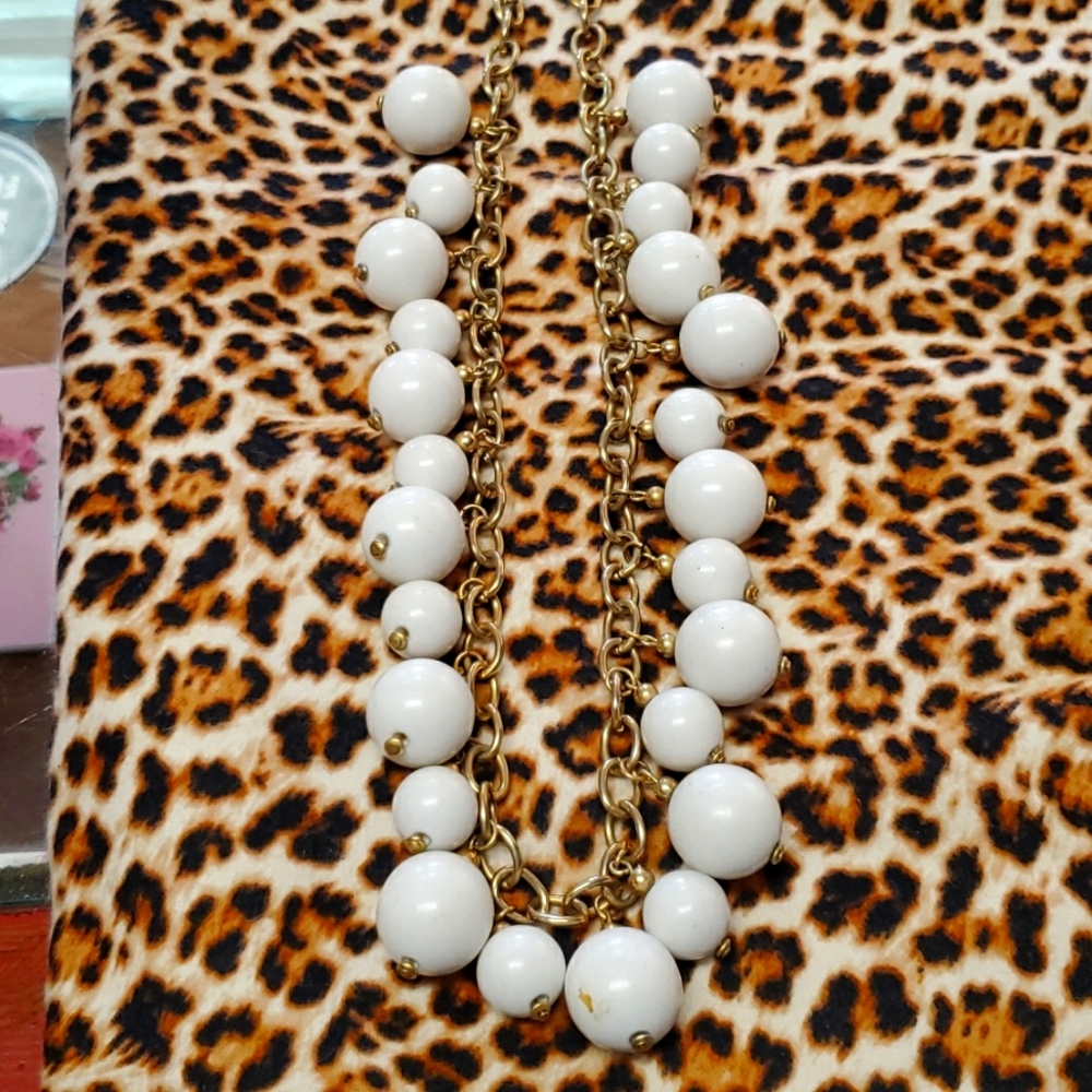 Kenneth Jay Lane Chain and White Bauble necklace